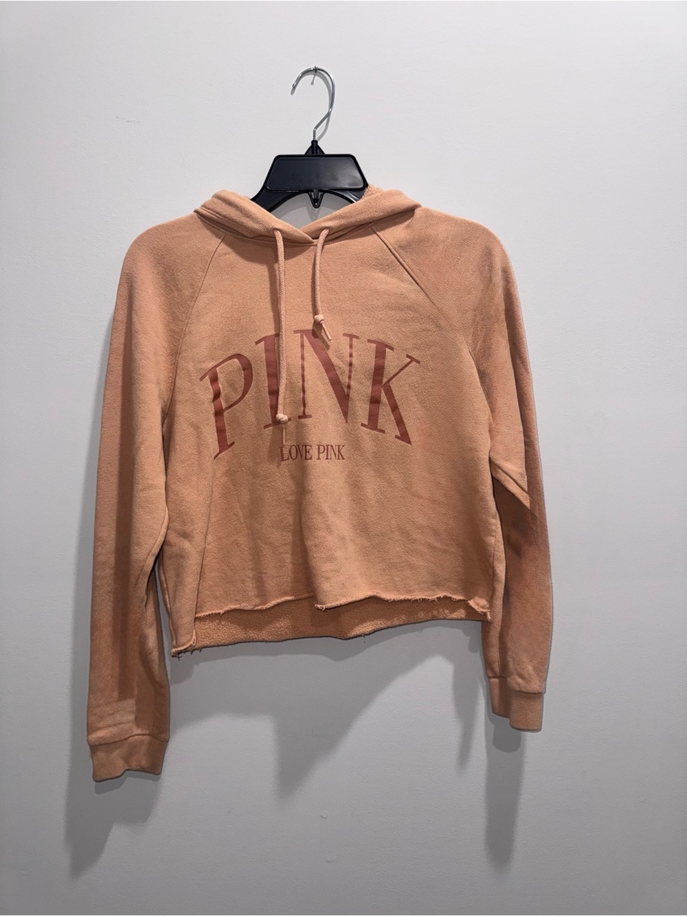 PINK Victoria's Secret Peachy Pink Cropped Hoodie